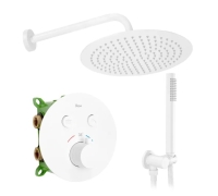 Conjunto de ducha empotrado Rea Lungo blanco con termostato (REA-P6614)