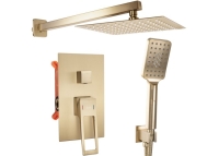 Juego de ducha empotrado Rea Parker con cepillo dorado (REA-P9141)