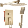 Juego de ducha empotrado Rea Parker con cepillo dorado (REA-P9141)