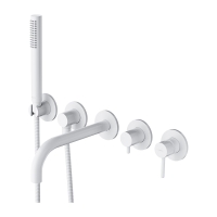 Omnires Y concealed bath mixer, 5 holes matt white (Y1237/1WM)