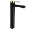 Mezclador de lavabo alto Rea Polo, negro/dorado (REA-B9978)