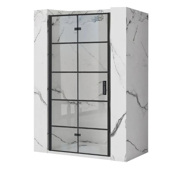Puerta de ducha Rea Molier 100x190 vidrio de seguridad, transparente, negro (REA-K6963)