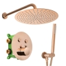Conjunto de ducha empotrado Rea Lungo oro rosa con termostato (REA-P6613)