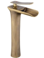 Mezclador de lavabo Rea Laguna oro antiguo cepillado, alto (REA-B8120)