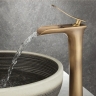 Mezclador de lavabo Rea Laguna oro antiguo cepillado, alto (REA-B8120)