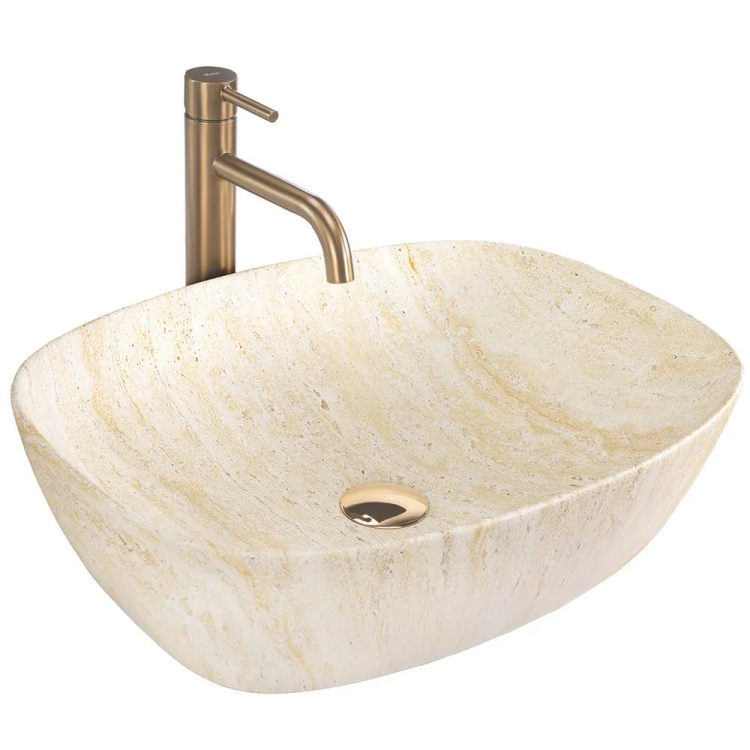 умывальник Rea Freja 39,5x51 travertine matt (REA-U6689)