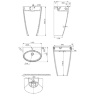 Lavabo Omnires Siena 43x55 de pie, blanco (SIENAUWBP)
