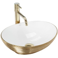 Lavabo Rea Sofia 41x34,5 oro cepillado (REA-U3697)