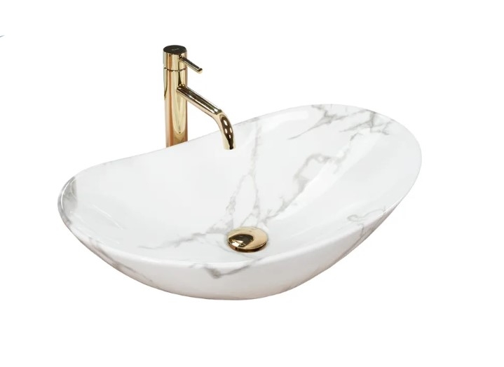 washbasin Rea Royal 36x60,5 marmo shiny (REA-U8009)