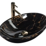 Lavabo Rea Pamela 33x53 mármol negro brillo (REA-U5067)