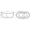 Bañera acrílica Rea Ferrano 170x80 + sifón + tapón clic/clack (REA-W0106)
