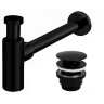 Sifón de lavabo Rea con válvula inferior, negro, universal (REA-A5215) 