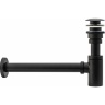 Sifón de lavabo Rea con válvula inferior, negro, universal (REA-A5215) 