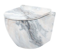 toilet Rea Carlos 49.5x37 rimless granit mat + seat duroplast soft-close (REA-C8003)