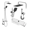 Sistema de ducha Rea Rob cromado, con termostato (REA-P6626)