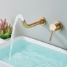 Mezclador de lavabo empotrado Rea Lungo Long cepillo dorado + caja (REA-B4109)