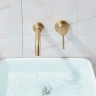 Mezclador de lavabo empotrado Rea Lungo Long cepillo dorado + caja (REA-B4109)