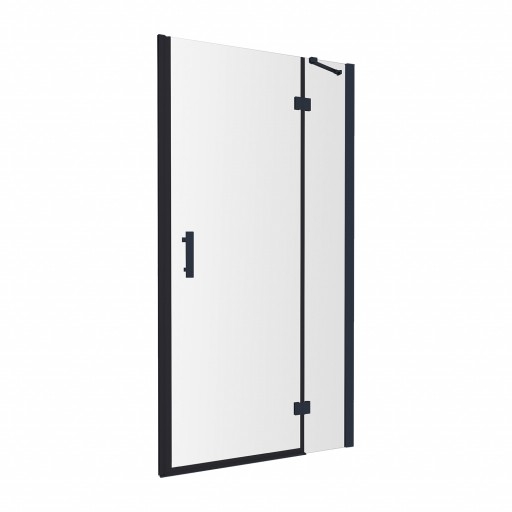 shower doors with wall Omnires Manhattan 90x195 cm safety glass black (ADC90X-ABLTR)