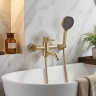 смеситель для ванны и душа Rea Lungo Stripe brushed gold (REA-B8055)