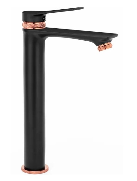 Mezclador de lavabo Rea Viral negro-rosa (REA-B2026)