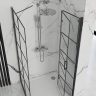 shower wall Rea Molier 80x190 safety glass, transparent, black (REA-K8412)