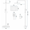 shower system Rea Rob gold, with thermostat (REA-P6625)