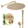 Juego de ducha empotrado Rea Lungo-Miler cepillo dorado (REA-P6716)
