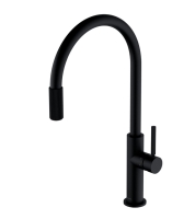 Grifo de cocina Omnires Switch con función de filtro de agua, negro mate (SW9057-FD1BL)