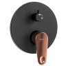 Conjunto de ducha empotrado Rea Mild oro rosa/negro (REA-P9143)