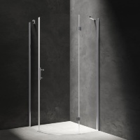 Cabina de ducha Omnires Manhattan 90x90cm cristal de seguridad, cromo (ADF90XLUX-TCRTR)