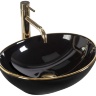 Lavabo Rea Sofia 41x34,5 borde negro dorado (REA-U3695)