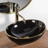 Lavabo Rea Sofia 41x34,5 borde negro dorado (REA-U3695)