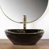 Lavabo Rea Sofia 41x34,5 borde negro dorado (REA-U3695)