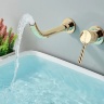 Mezclador de lavabo empotrado Rea Lungo dorado largo (REA-B0370)