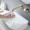 Mezclador de lavabo empotrado Rea Lungo dorado largo (REA-B0370)