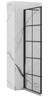 Mampara de ducha Rea Molier 90x190 cristal de seguridad, transparente, negro (REA-K8531)