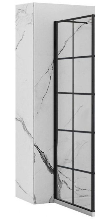 shower wall Rea Molier 90x190 safety glass, transparent, black (REA-K8531)