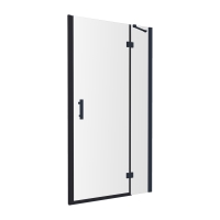 Mamparas de ducha con pared Omnires Manhattan 100x195 cm cristal de seguridad negro (ADC10X-ABLTR)