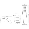 Mezclador de baño Rea Azur cromado (REA-B0456)