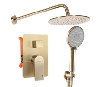 Conjunto de ducha empotrado Rea Verso dorado (REA-P9150)