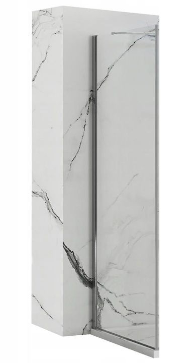 shower wall Rea Molier 90x190 safety glass, transparent, chrome (REA-K8535)