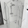 shower wall Rea Molier 90x190 safety glass, transparent, chrome (REA-K8535)
