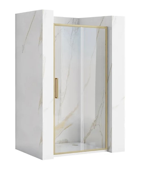 shower door Rea Rapid Slide 100x195 safety glass, transparent, gold (REA-K4707)
