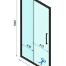 shower door Rea Rapid Slide 100x195 safety glass, transparent, gold (REA-K4707)