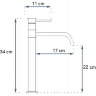 Mezclador de lavabo Rea Lugano cromado, alto (REA-B5000)