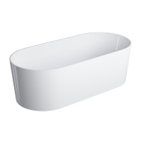 Bañera de piedra Omnires Ovo 160x75 ovalada blanca (OVOWWBP)