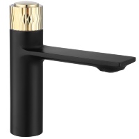 Mezclador de lavabo Rea Storm negro/dorado (REA-B9987)