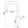 Mezclador de lavabo Rea Salto negro, dorado, alto (REA-B6351)
