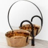 Mezclador de lavabo Rea Salto negro, dorado, alto (REA-B6351)