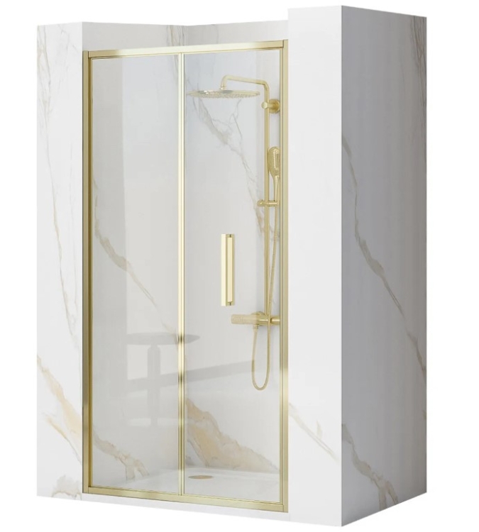 Puerta de ducha Rea Rapid Fold 90x195 vidrio de seguridad, dorado (REA-K4129)